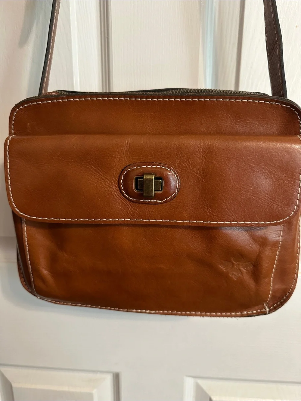 Patricia Nash Cognac Brown Leather Crossbody Bag - Picture 3 of 12